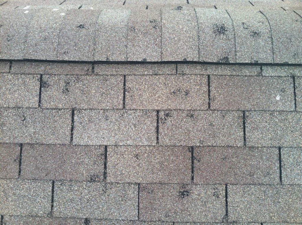 Picture of hail damaged roof