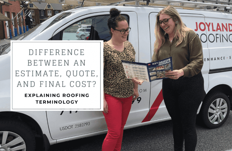 Two women discussing roofing options